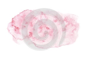 Hand painted pastel pink watercolor texture isolated on the white background. Template
