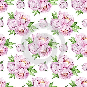 Hand painted peonies pattern