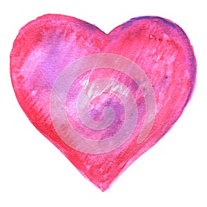 Hand painted Pink Watercolor Heart