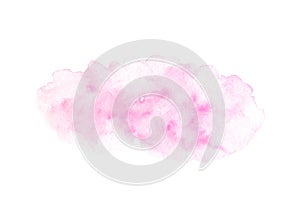 Hand painted pink watercolor texture isolated on the white background. Usable as a template photo