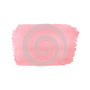 Hand painted pink watercolor texture isolated on the white background