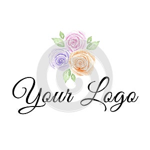 Hand painted roses logo