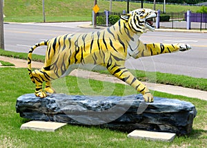 Hand Painted Tiger Statue, Memphis Tennessee