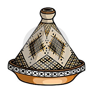 Hand Painted traditional Algerian Ceramic Cooking Tagine