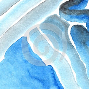 Hand painted watercolor background. Watercolor stains and lines.