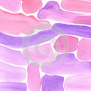 Hand painted watercolor background. Watercolor stains and lines.