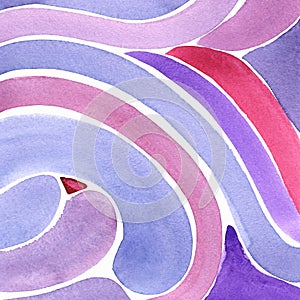 Hand painted watercolor background. Watercolor stains and lines.