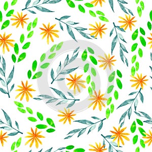 Hand painted watercolor floral background.