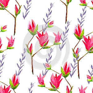 Hand painted watercolor floral background.