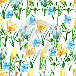 Hand painted watercolor floral background.