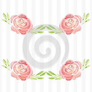 Hand-painted watercolor floral rose Pattern