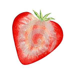 Hand painted watercolor mockup clipart template of strawberry