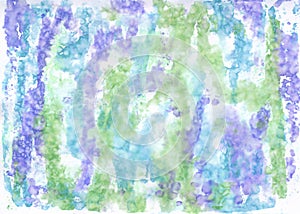 Hand-painted watercolour Abstract Paint Splashes in Green and Blue