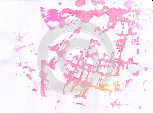 Hand-painted Watercolour Abstract Paint Splashes in Pink