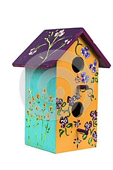 Hand Painted Wooden Birdhouse 1