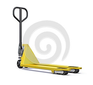 Hand pallet truck. 3d render image.