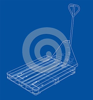 Hand pallet truck. Vector