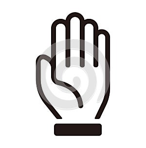 Hand, palm, raise hand, stop icon illustration