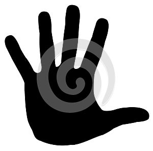 Hand palm silhouette, vector