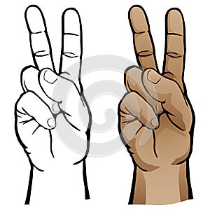 Hand Peace Sign Vector Illustration