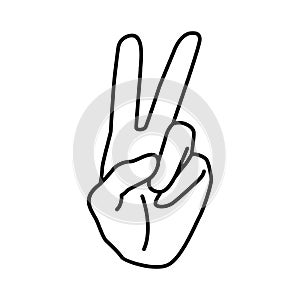 Hand peaceful outline vector illustration icon symbol