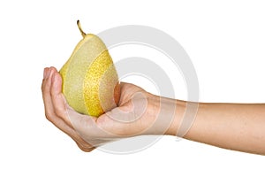 Hand with a pear