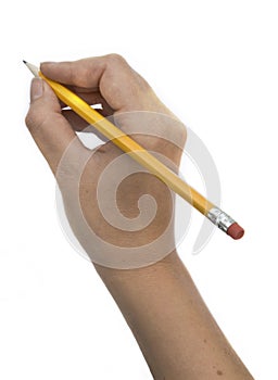 Hand and pencil