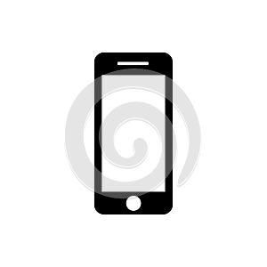 Hand phone icon vector. mobile phone smartphone device gadget in iphone style on the white background.
