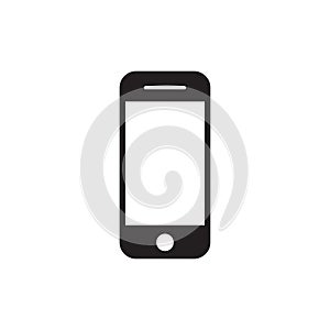 Hand phone icon vector. mobile phone smartphone device gadget in iphone style on the white background photo