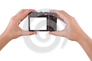 Hand photographing with a digital camera