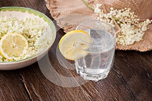 Hand picked elderflowers with decoration