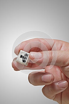 Hand picks pixel 3d cloud network sign