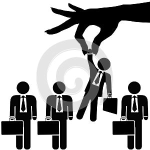 Hand Picks Symbol Business Man from Businessmen