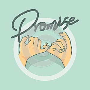 Hand Pinky promise isolate background concept