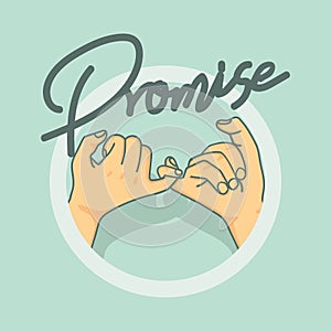 Hand Pinky promise isolate background concept photo