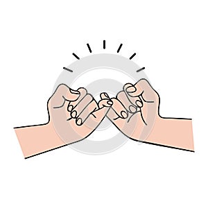 Hand pinky promise vector concept