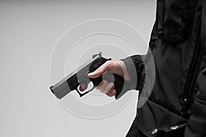 Hand With Pistol on white background