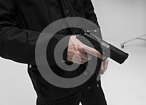 Hand With Pistol on white background