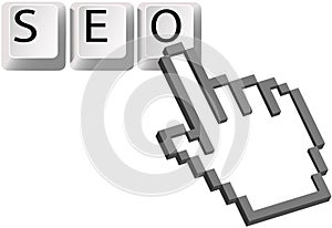 Hand pixel cursor SEO keys Search Engine Optimizat