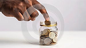 The hand placing coin.AI generated image