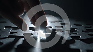 A Hand Placing the Final Piece of a Puzzle, Symbolizing Completion and the Joy of Solving Challenges