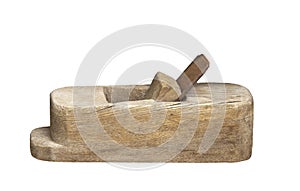 Hand planing tool isolated on a white background. an ancient device for processing wood