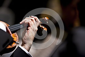 Hand Playing a Violin