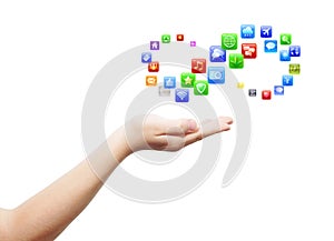 Hand with plenty apps