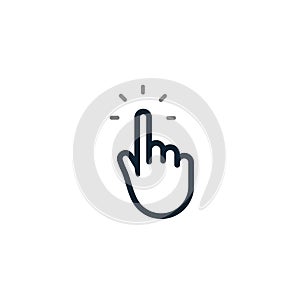 Hand pointer click icon. Cursor button finger click mouse touch symbol isolated, web arrow
