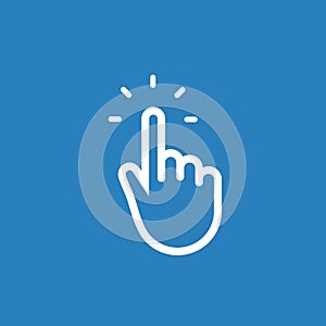 Hand pointer click icon. Cursor button finger click mouse touch symbol isolated, web arrow