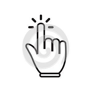 Hand pointer cursor icon vector. Computer finger mouse sign symbol