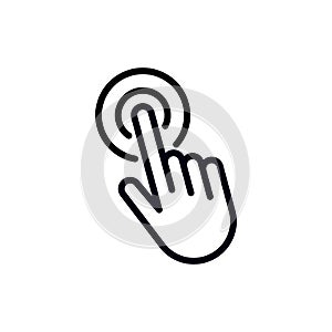 Hand pointer or cursor mouse push linear icon symbol