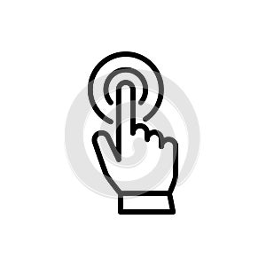 Hand pointer or cursor mouse push linear icon symboll