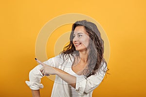 Hand pointer with forefinger pointing forward. Index finger to show direction